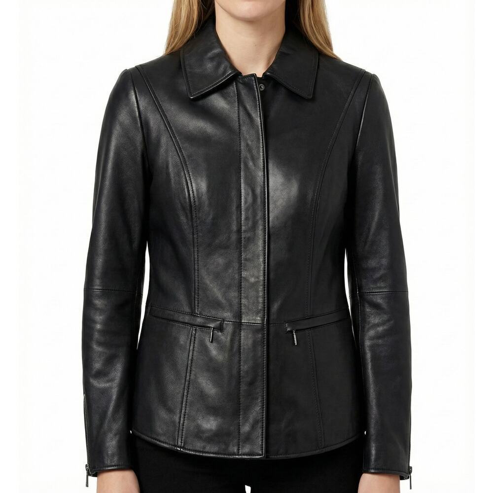 Bradley Bayou XS Black Genuine Leather Jacket  Moto Style NWT